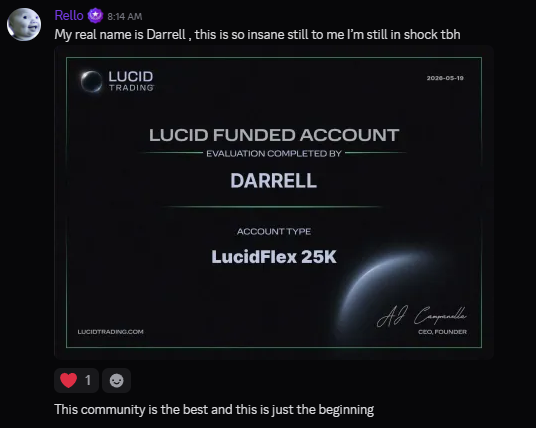 Funded account or payout screenshot