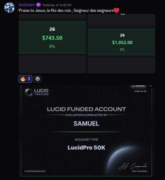 Funded account or payout screenshot