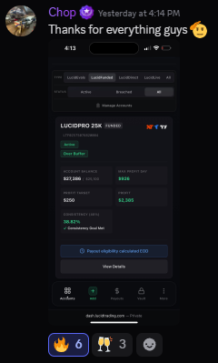 Funded account or payout screenshot