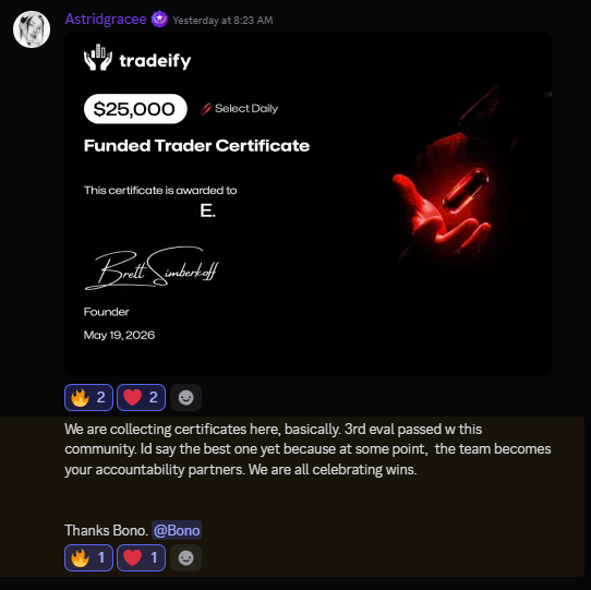 Funded account or payout screenshot