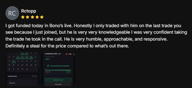 Funded account or payout screenshot