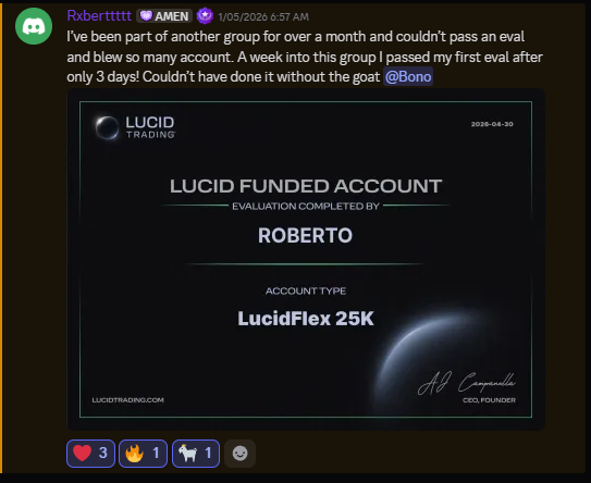 Funded account or payout screenshot