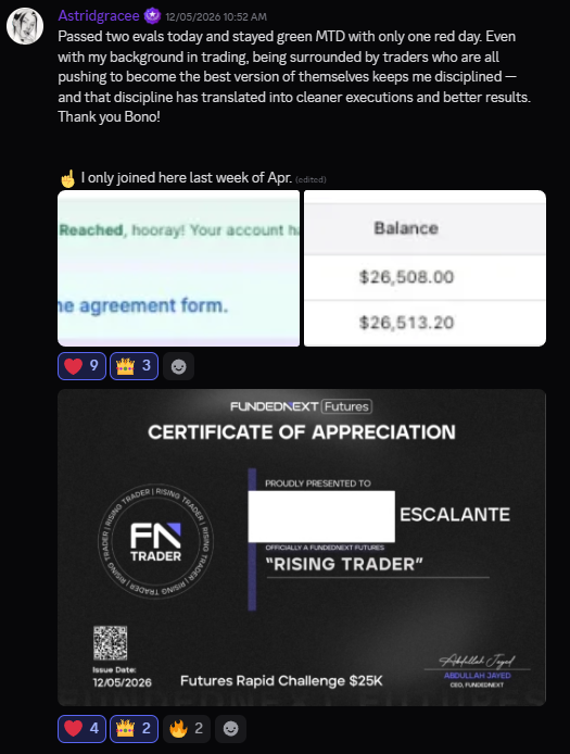 Funded account or payout screenshot