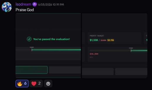 Funded account or payout screenshot